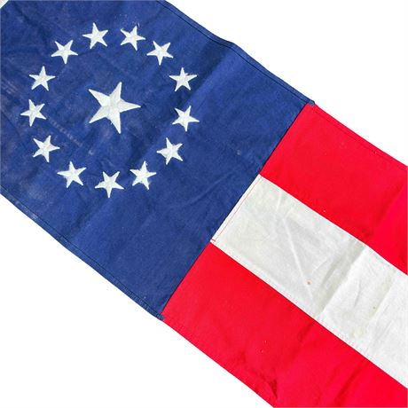 14 Star Antique Embroidered American Flag
