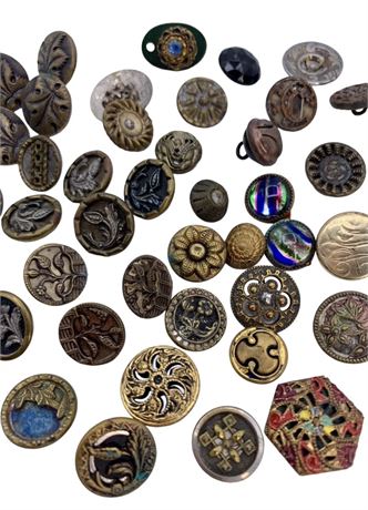 57 Antique Victorian to Edwardian Ornate Garment Buttons