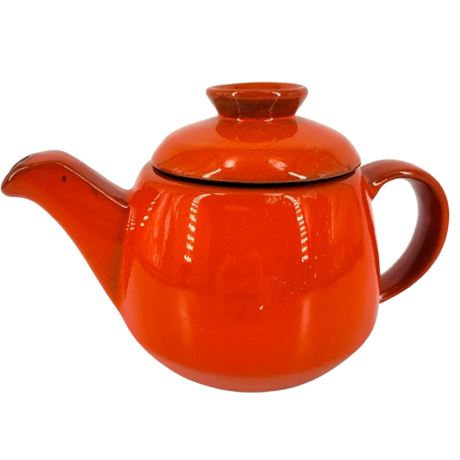 Vintage Frankoma Orange-Red Mini Tea Pot
