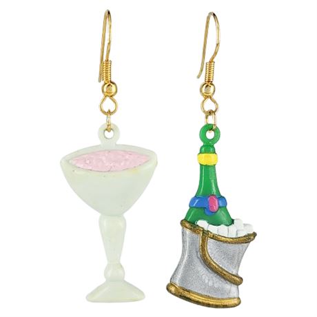 Vintage RUSS New Year's Eve Champagne Earrings