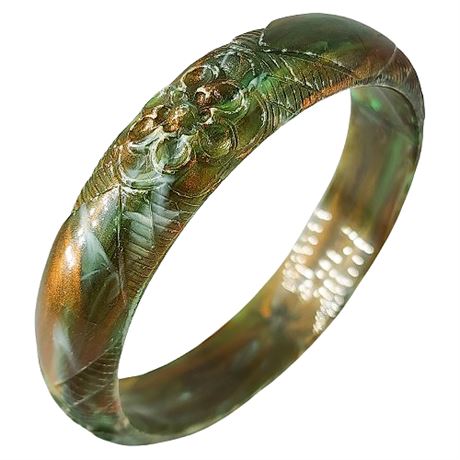 Vintage Swirled Molded Plastic Bangle Bracelet