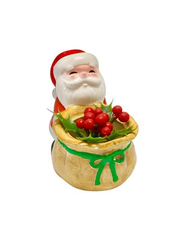Vtg Bisque Dakin Santa Planter/Candy Dish