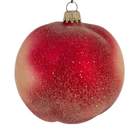 3" Vintage Sugared Glass, Peach Ornament