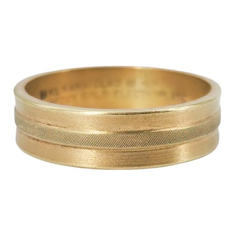 Vintage UNCAS Karatclad 18K Heavy Gold Electroplate Band Ring, Sz 11