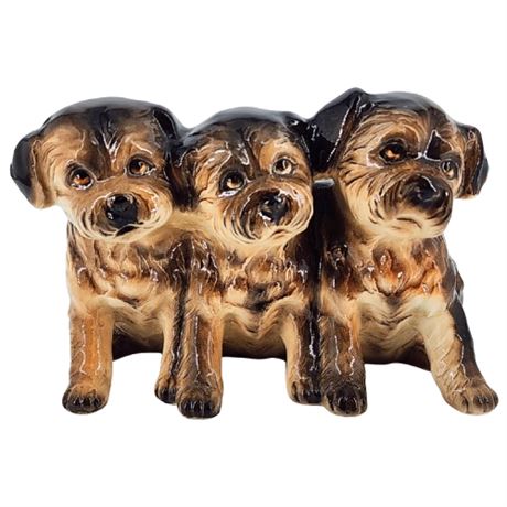 Vintage Ceramic Puppy Dogs Planter