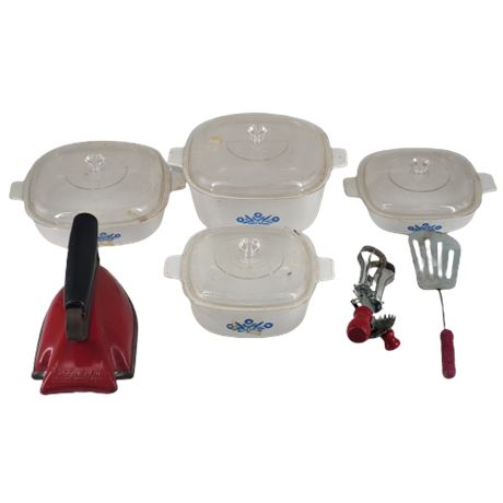 Decorative Miniature Casserole Dishes / Pitcher / Iron / Utensils