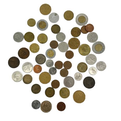 8oz Lot of Assorted Foreign Coins & Tokens
