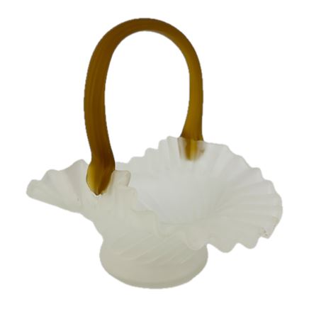 Fenton Satin Glass Brides Basket