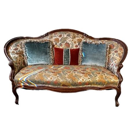 Late 19th Century Victorian Upholstered Settee