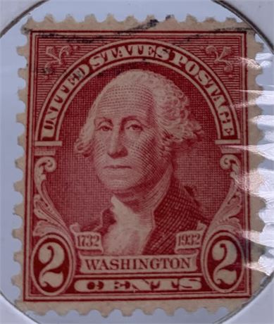 1932 George Washington Red 2 cent US Postage Stamp