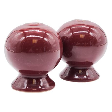 Vintage Fiesta Maroon Ball Salt & Pepper Shakers Set