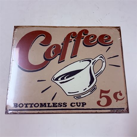 Coffee 12.5x16” Metal Sign