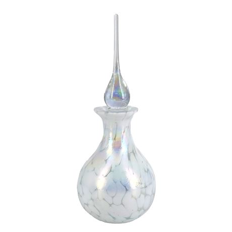 Vintage Okra Glass Perfume Bottle with Stopper