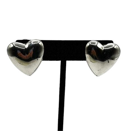 Sterling Silver Heart Earrings Pierced