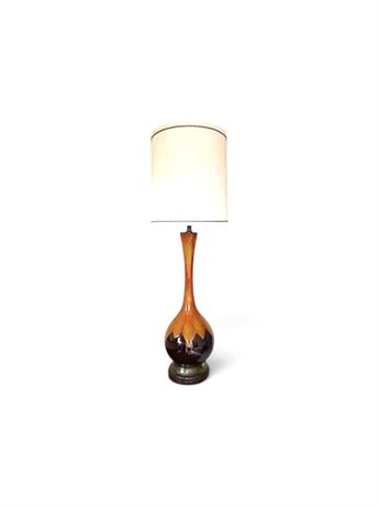MCM Orange  Drip Glaze Ceramic Lamp