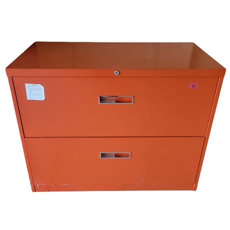 Orange Allied Lateral 2 Drawer Filing Cabinet