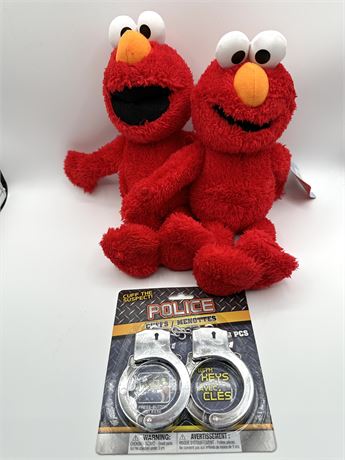 2 Elmo’s and toy cuffs