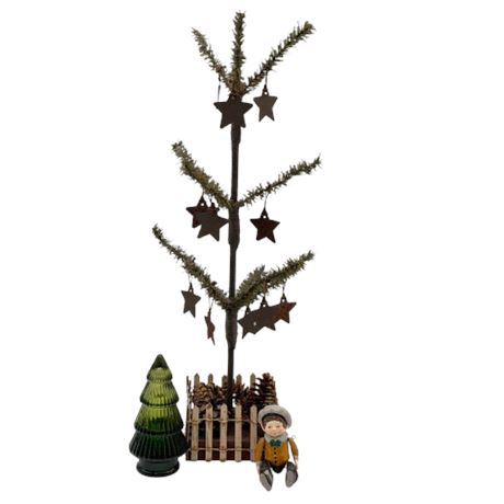 Artificial Country Christmas Tree & Tiny Tim