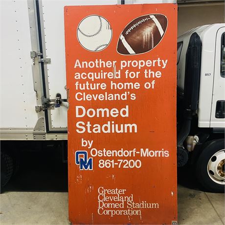 Rare Cleveland Stadium Sign for the Dome that never happened