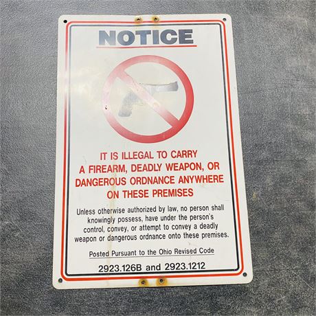 No Firearms Sign
