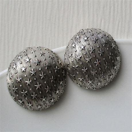 VTG Pair ALICE CAVINESS Sterling Silver FALLING STARS Clip-On Earrings Italy
