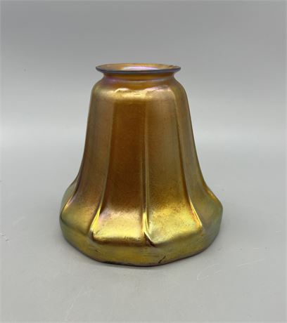 Gold Aurene Art Glass Shade Unsigned- Steuben - Quezal