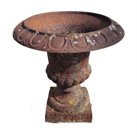 Antique Period Cast Iron Garden Urn