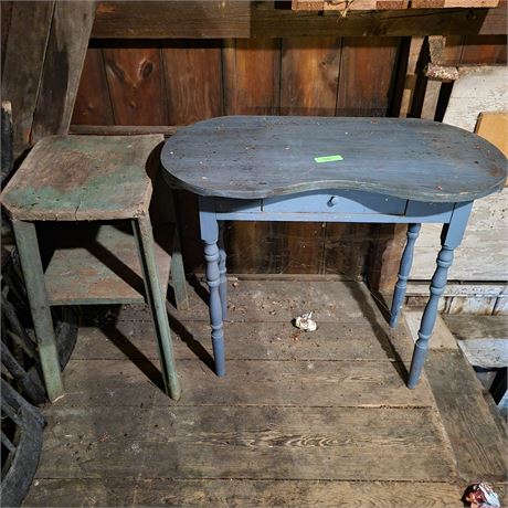 Antique Solid Wood Table Lot