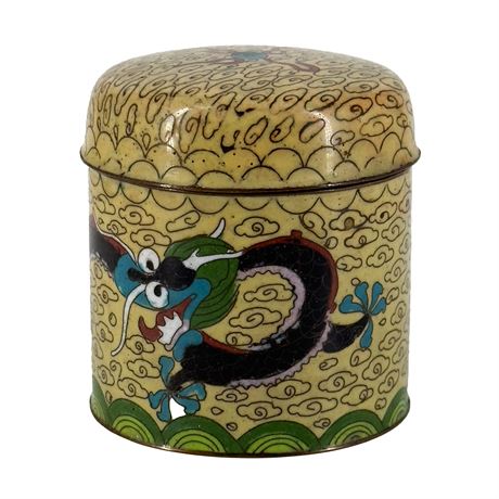 Antique Chinese Cloisonne Enamel Container