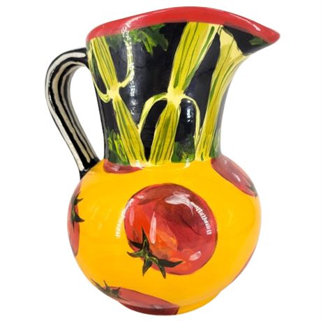 Droll Designs Hand-Painted Veggie Pitcher