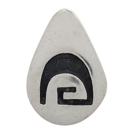 Single Vtg Native American Sterling Silver Post Back Earring