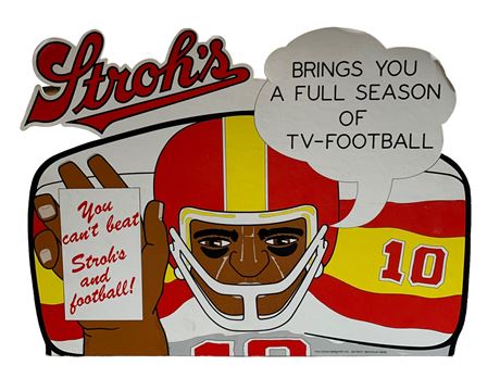 STROH’S Beer 23” Football Sports Stand up Advertising Bar Sign