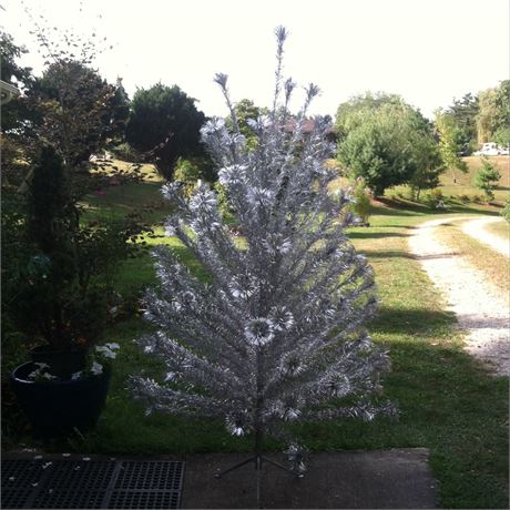 Vintage Aluminum Pom Pom Christmas Tree