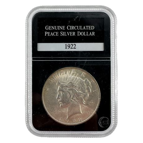 Circulated 1922 P Peace Silver Dollar