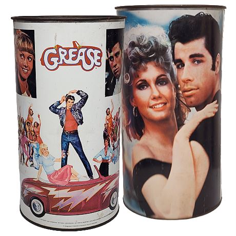 1978 "Grease" Movie Large Metal Trash Can