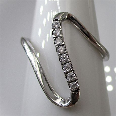 925 Sterling Silver Abstract Swirl Ring Sz 8