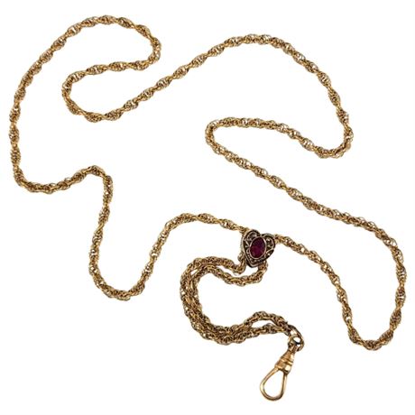 Vintage Victorian Gold Tone Slide Necklace