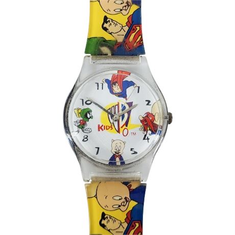 Vintage S90s WARNER BROS/DC COMICS Kids WB Wristwatch, Running
