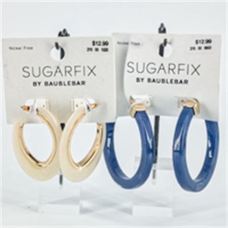 Sugarfix by Baublebar Earrings, Set of 2, Blue and Ivory