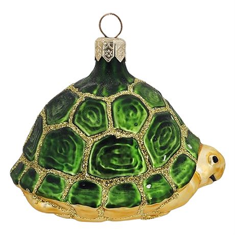 Slavic Treasures Poland Fine Blown Glass Turtle Ornament