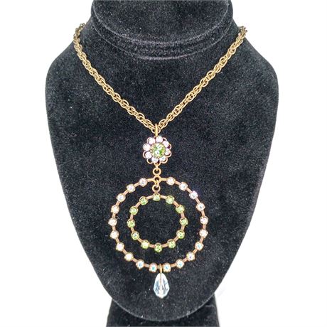 Liz Palacios San Francisco (SF) Multi-Circle Crystal Pendant Necklace