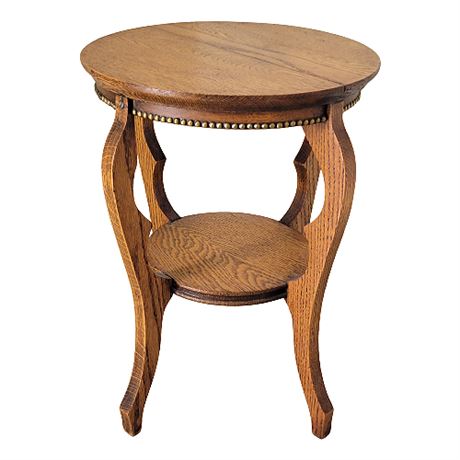 Antique Oak Accent Table or Plant Stand