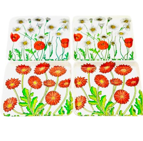 Vtg Italian Mebel-Style Floral Melanine Trays - 4
