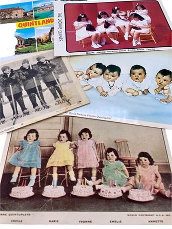 5 Dionne Quintuplets Vintage Canadian Travel Souvenir Postcards
