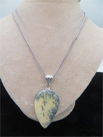 New Dendrite German Silver 18" Necklace