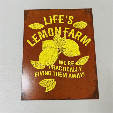 12.5x16” Lemon Farm Metal Sign