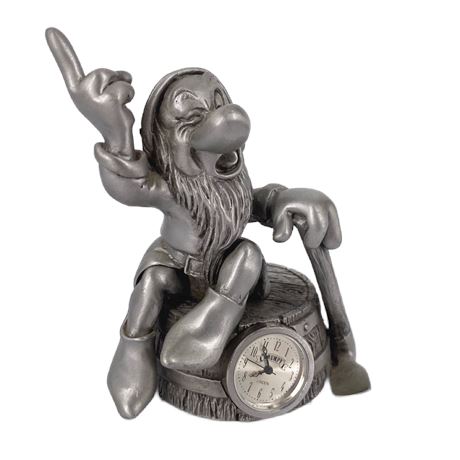 Walt Disney Snow White and the Seven Dwarfs "Grumpy" Miniature Clock by Linden