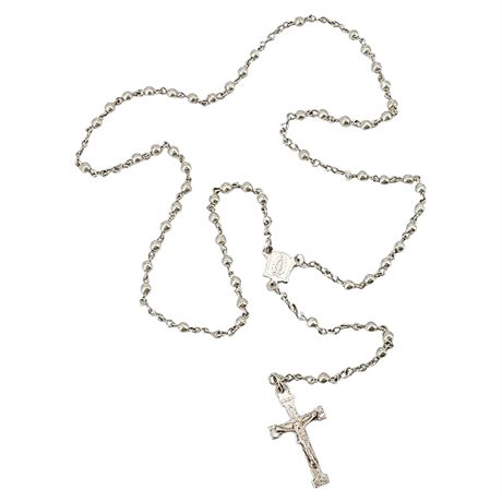 Vintage 1951 Sterling Silver Miniature Rosary