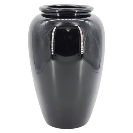 Vintage Black Amethyst Glass 9 Inch Flower Vase