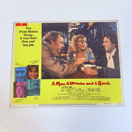 A Man A Woman & A Bank Original 8 Card 11x14” Lobby Card Set - Unused